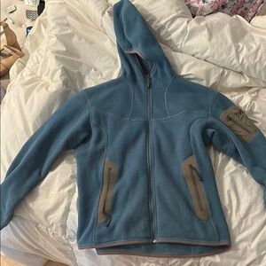 Blue Hooded Fleece Jacket